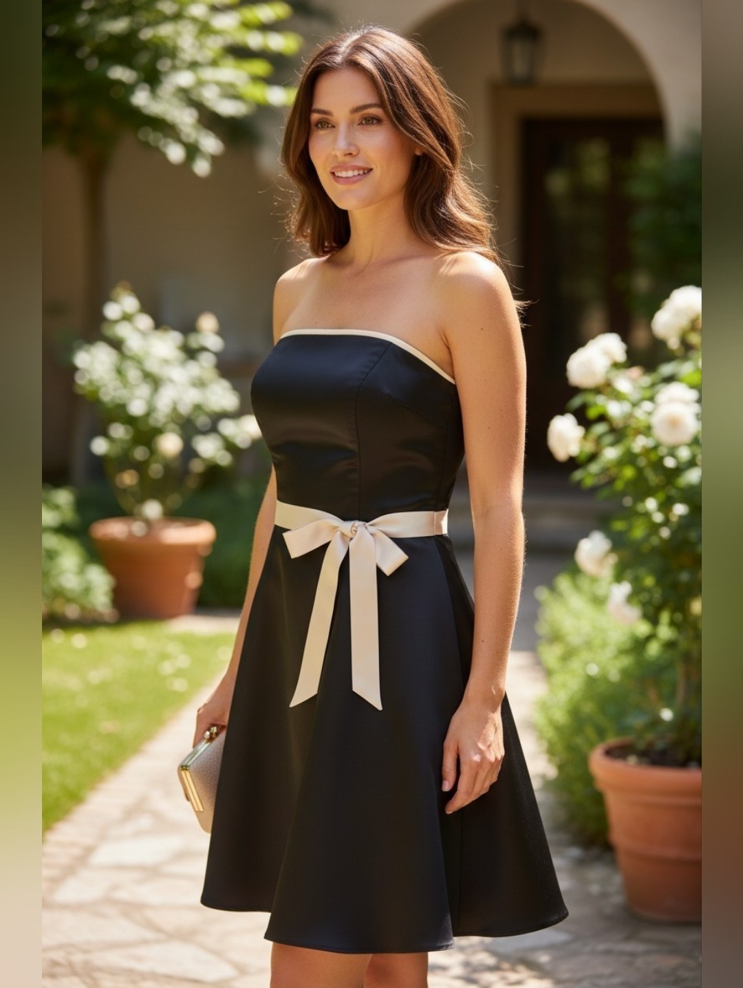 Sale Gunne Sax Jessica Mcclintock Strapless Black Dress W/Tulle Sz.5/6 S/Xs